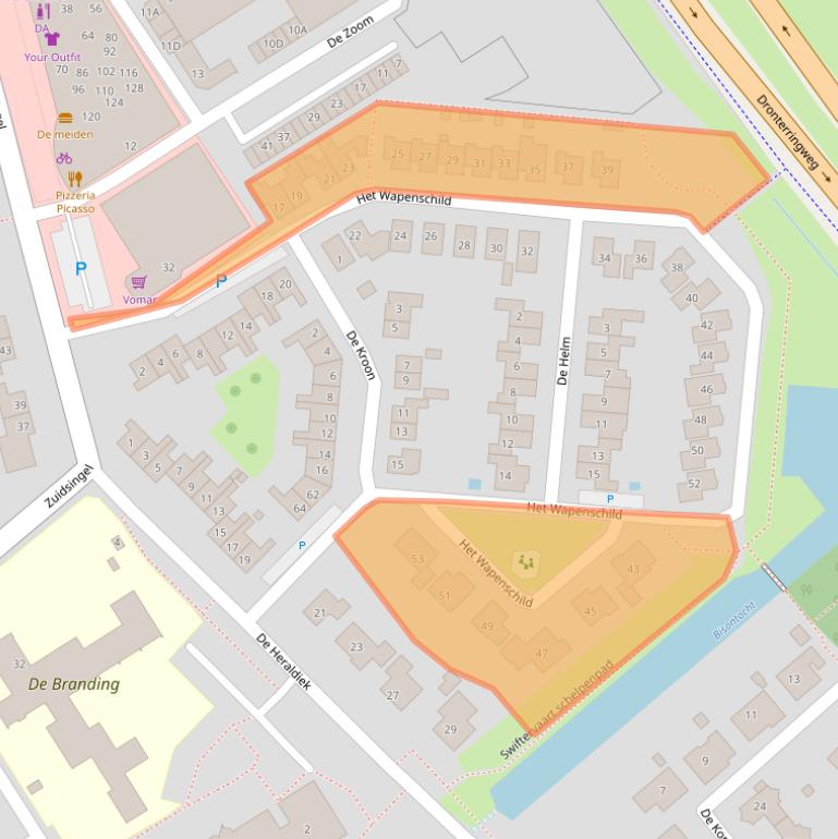 Kaart van postcodegebied 8255DP.