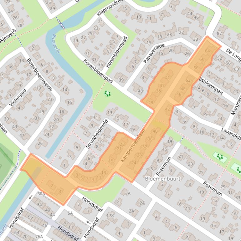 Kaart van postcodegebied 8255JK.