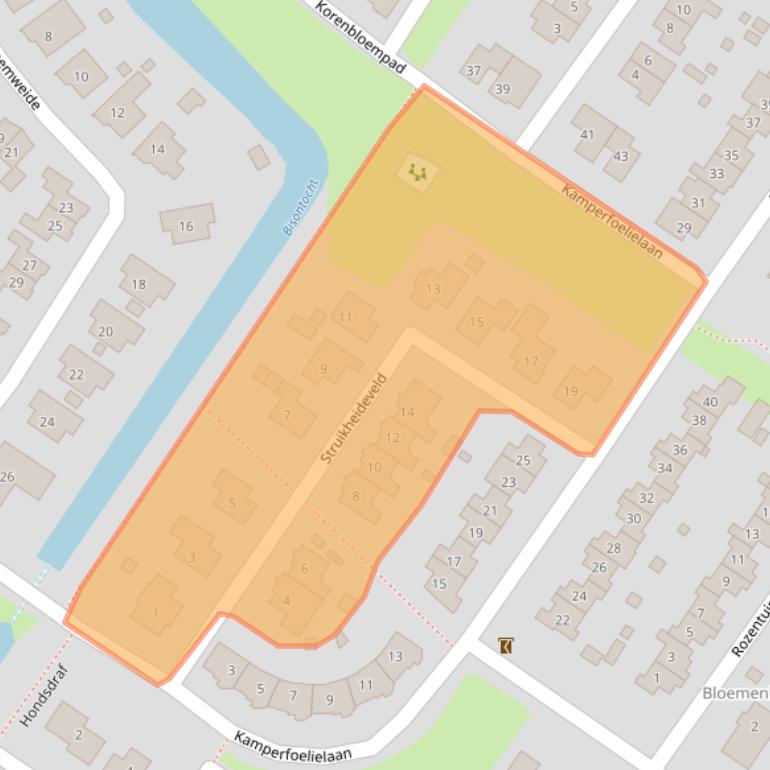 Kaart van postcodegebied 8255JL.