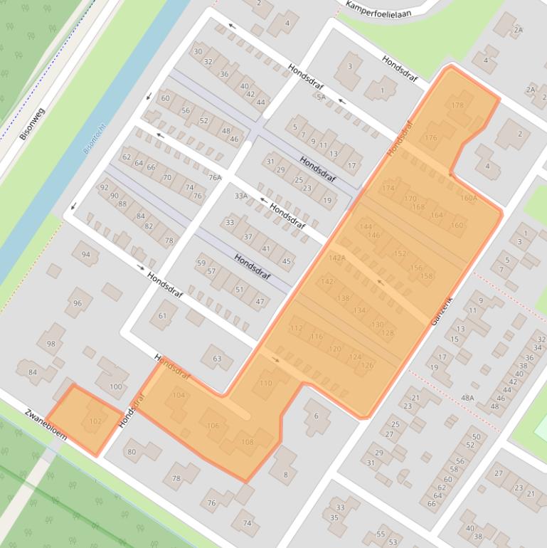Kaart van postcodegebied 8255KB.
