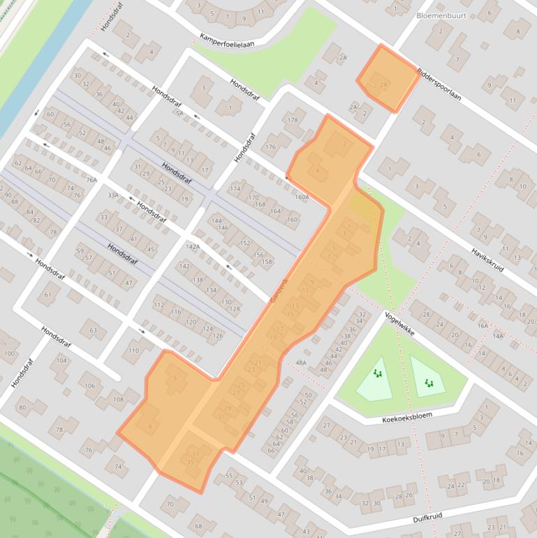 Kaart van postcodegebied 8255KD.