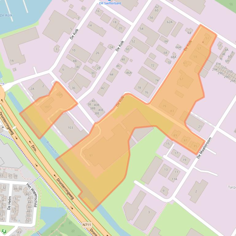 Kaart van postcodegebied 8255PD.