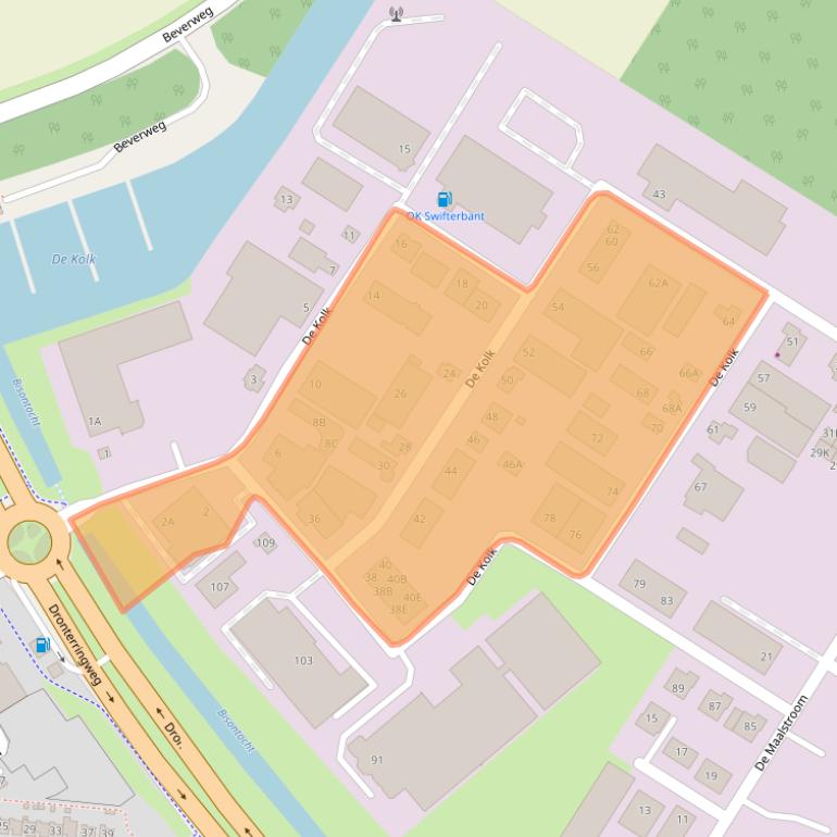 Kaart van postcodegebied 8255PE.