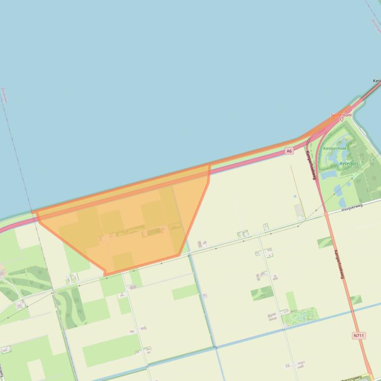 Kaart van postcodegebied 8255PH.