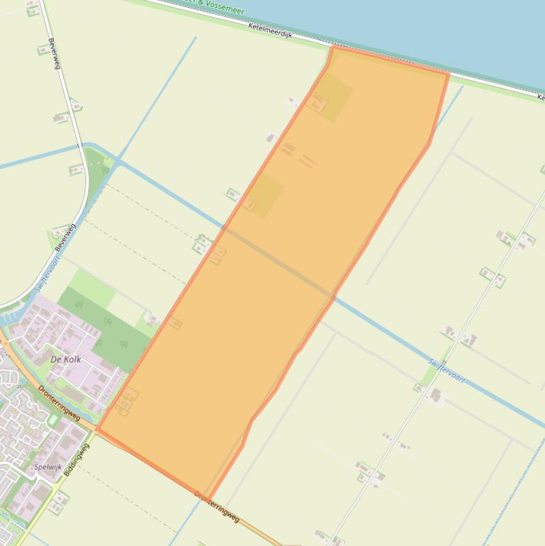 Kaart van postcodegebied 8255RT.