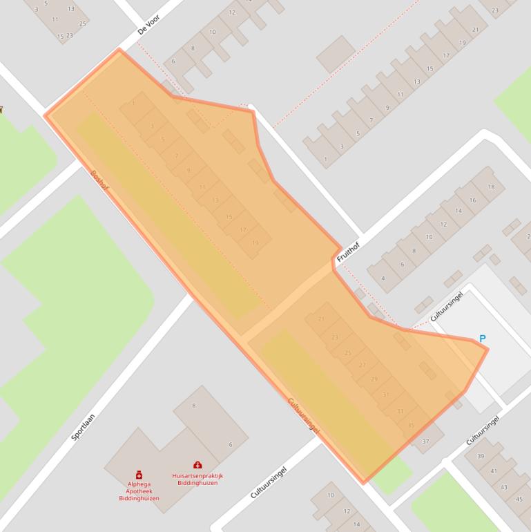 Kaart van postcodegebied 8256AK.