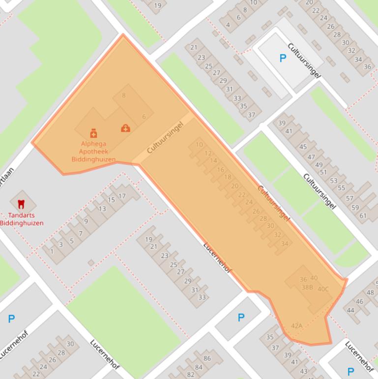 Kaart van postcodegebied 8256AM.