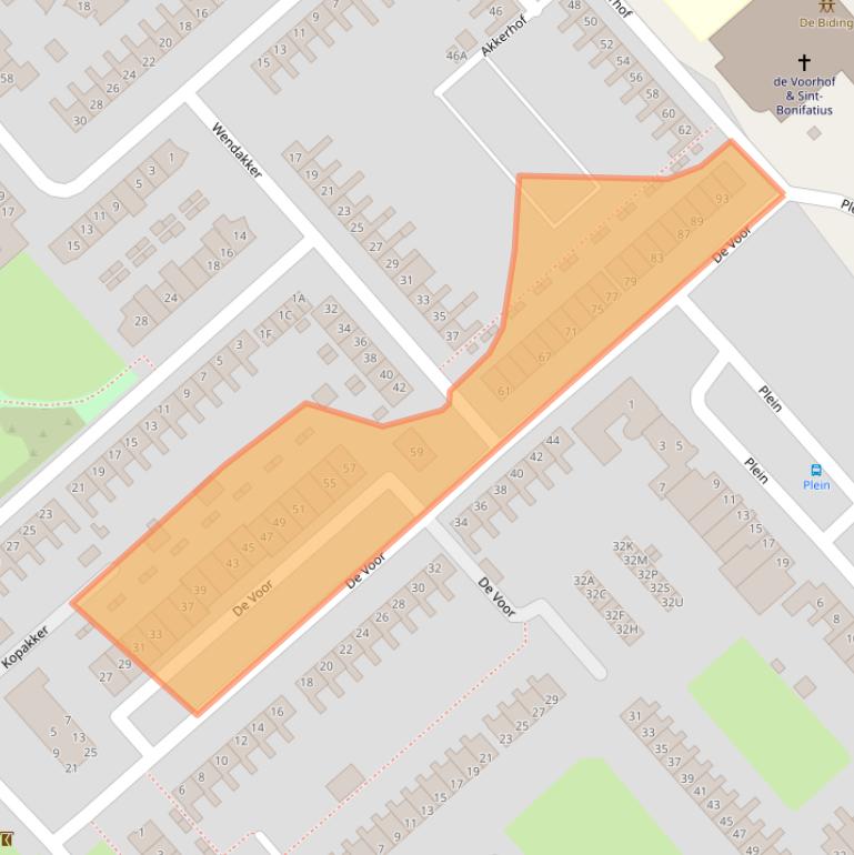 Kaart van postcodegebied 8256BB.