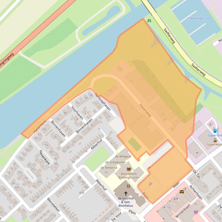 Kaart van postcodegebied 8256BH.