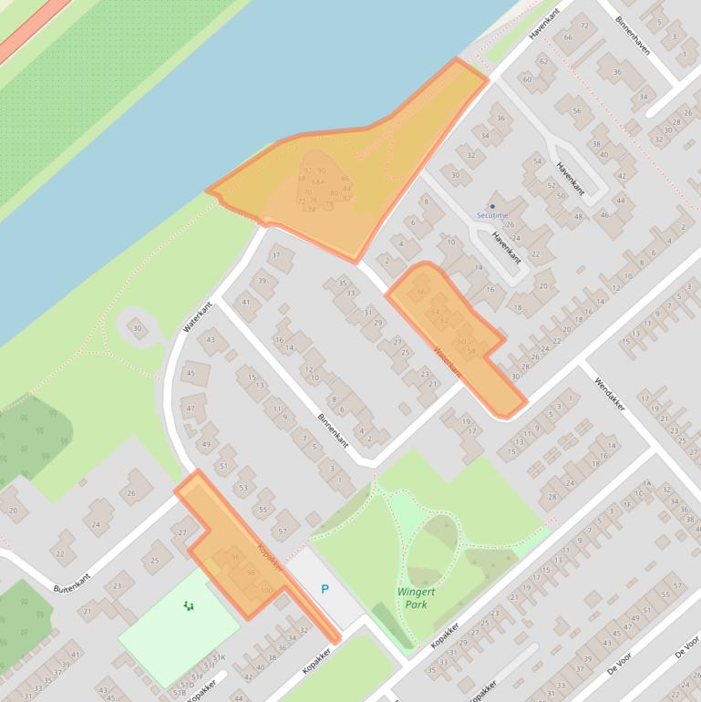 Kaart van postcodegebied 8256BJ.