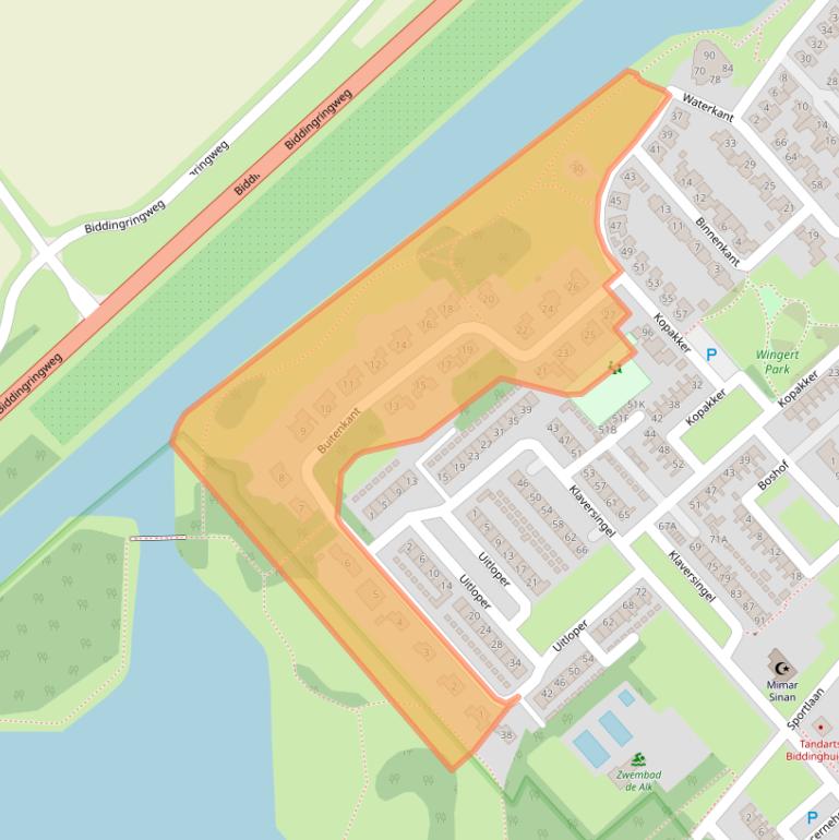 Kaart van postcodegebied 8256CA.