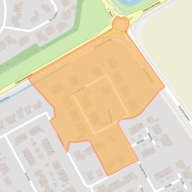 Kaart van postcodegebied 8256JG.