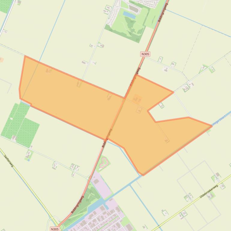 Kaart van postcodegebied 8256PA.