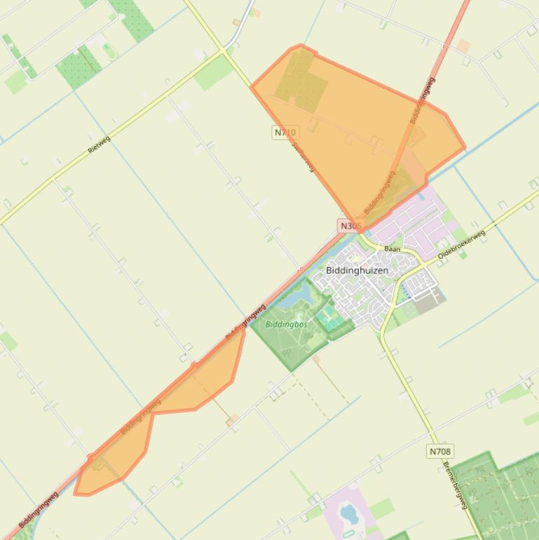 Kaart van postcodegebied 8256PB.