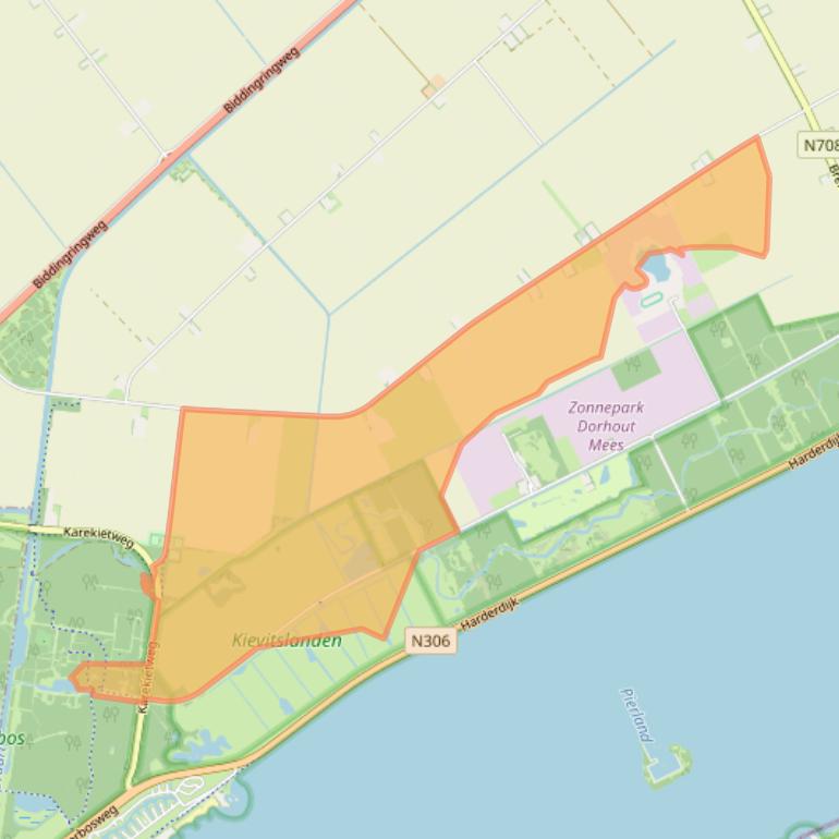 Kaart van postcodegebied 8256RA.