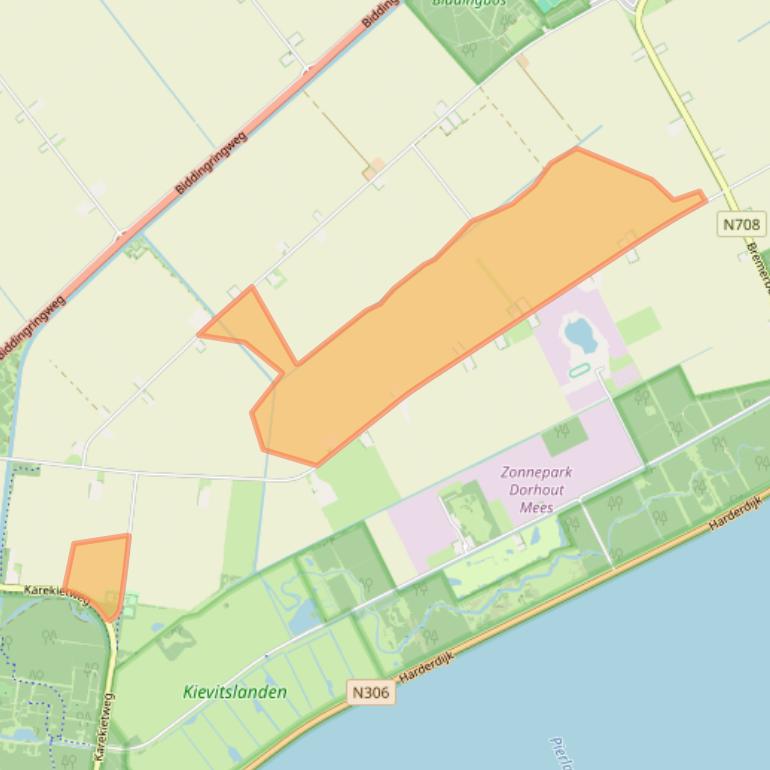 Kaart van postcodegebied 8256RB.