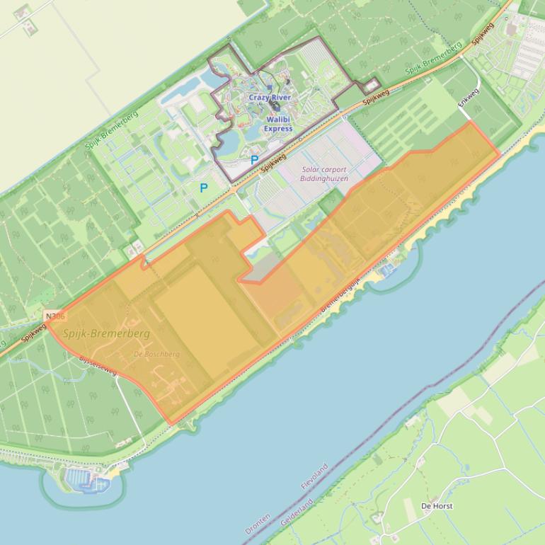 Kaart van postcodegebied 8256RE.