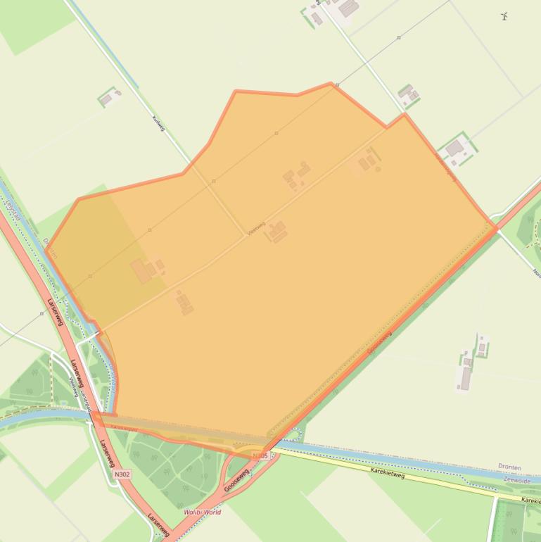 Kaart van postcodegebied 8256RH.