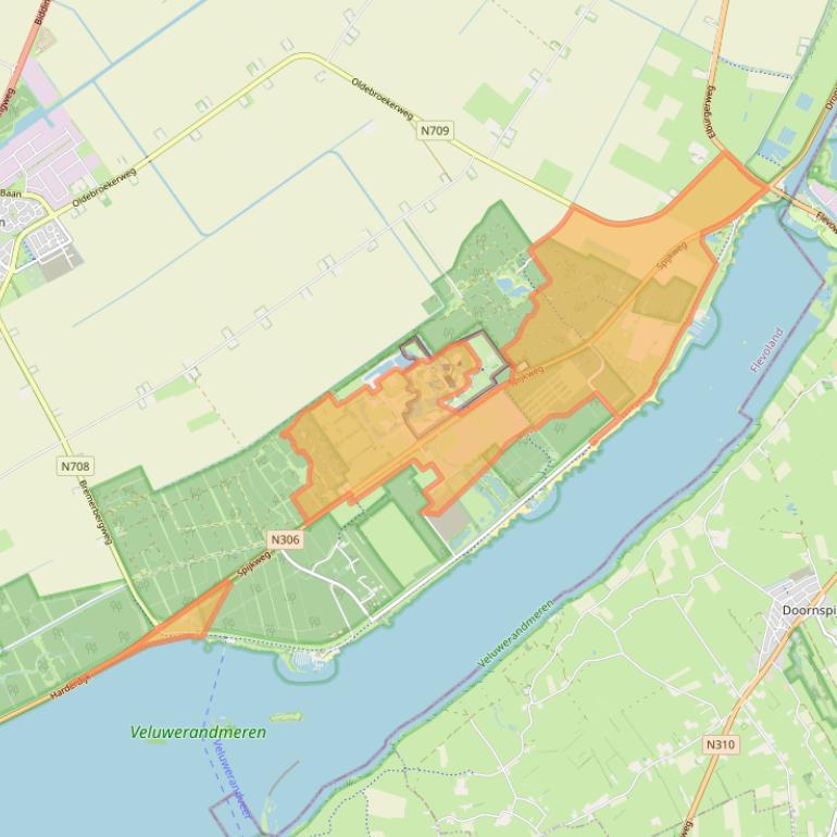 Kaart van postcodegebied 8256RJ.