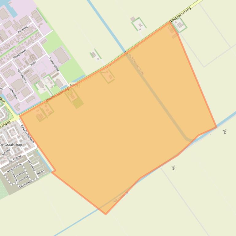 Kaart van postcodegebied 8256RN.