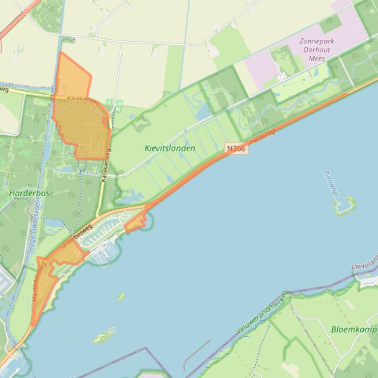 Kaart van postcodegebied 8256RZ.