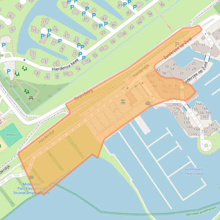 Kaart van postcodegebied 8256SR.