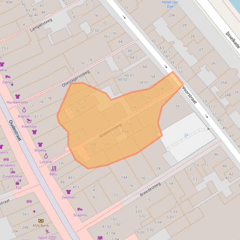 Kaart van postcodegebied 8261AA.