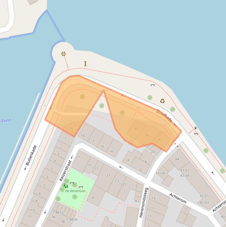 Kaart van postcodegebied 8261AJ.