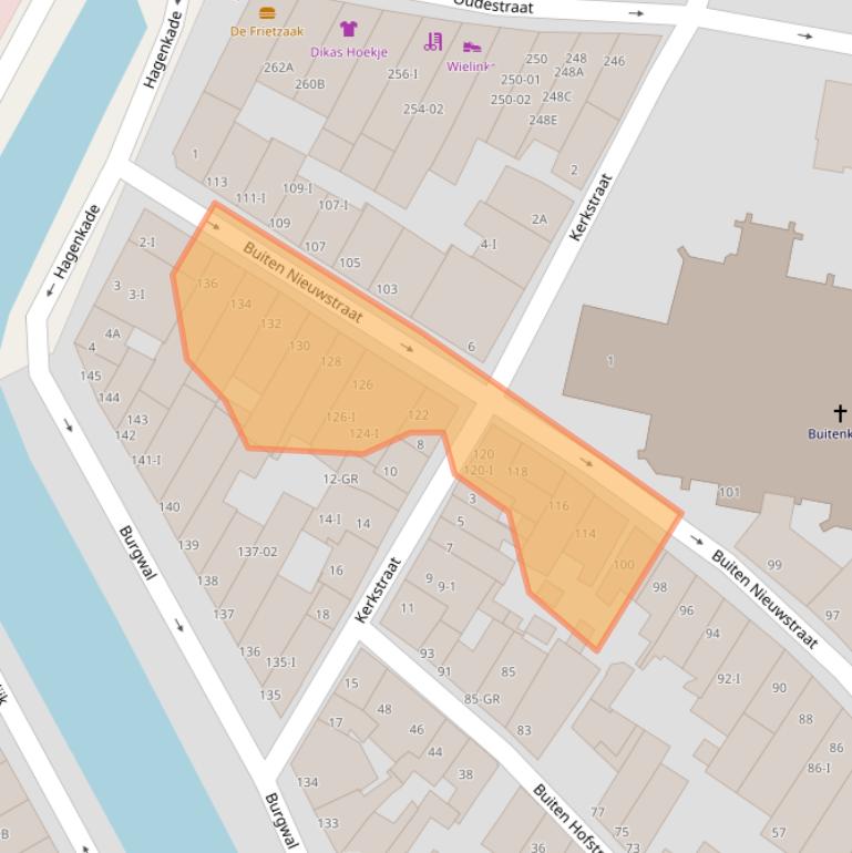 Kaart van postcodegebied 8261AZ.