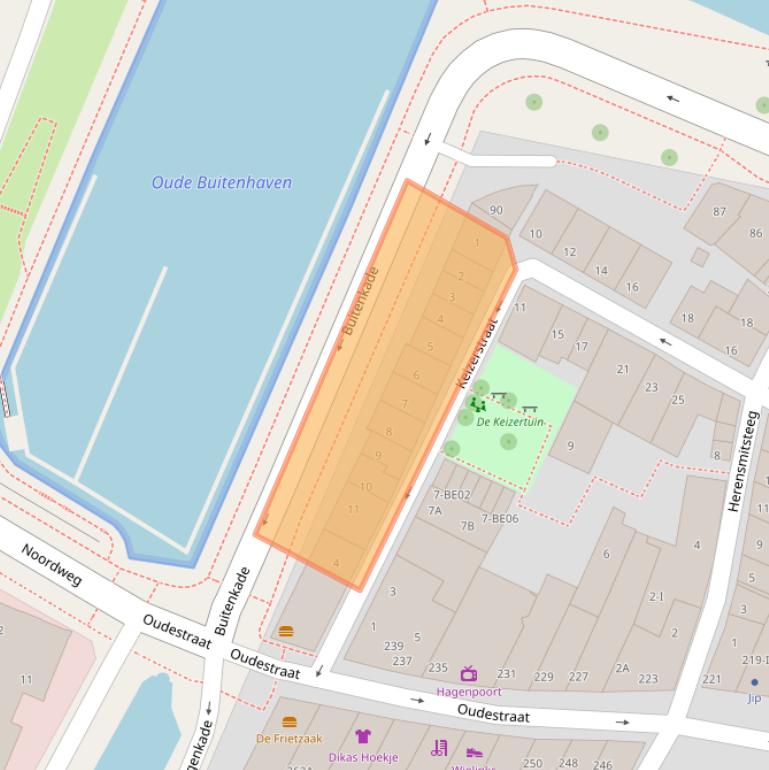 Kaart van postcodegebied 8261BA.