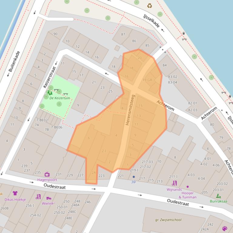 Kaart van postcodegebied 8261BN.