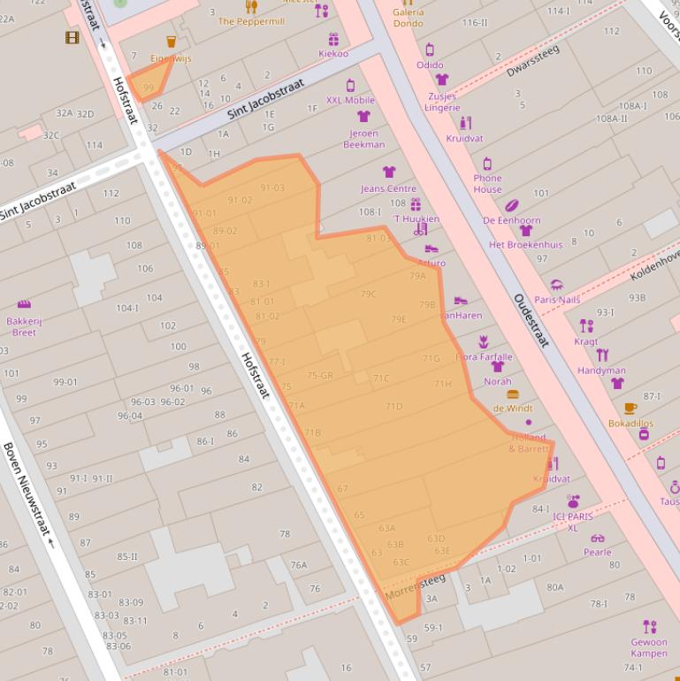Kaart van postcodegebied 8261BX.
