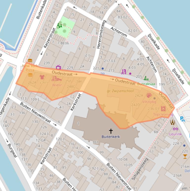 Kaart van postcodegebied 8261CB.