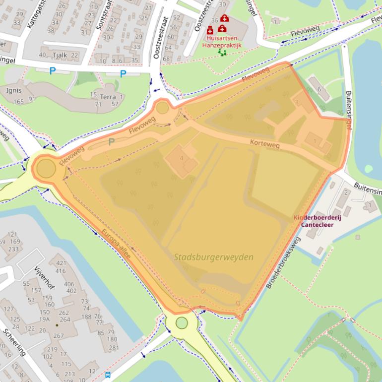 Kaart van postcodegebied 8261DC.