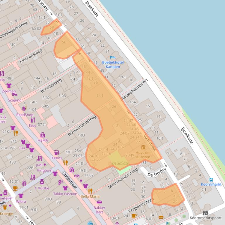 Kaart van postcodegebied 8261HS.