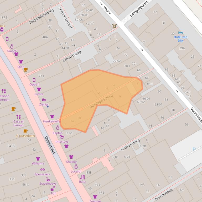 Kaart van postcodegebied 8261JE.