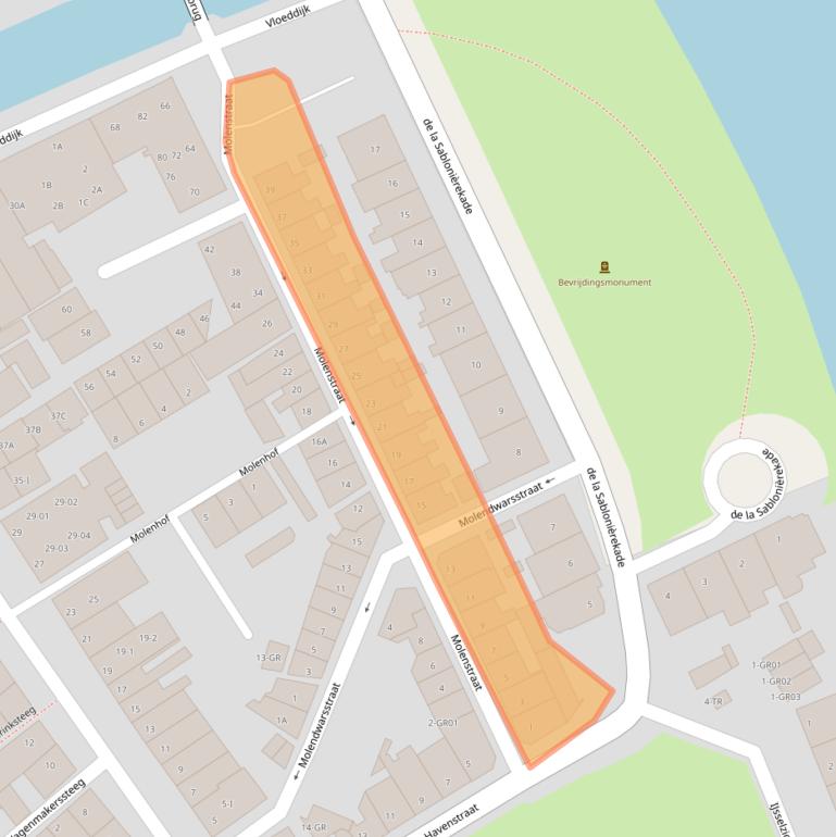 Kaart van postcodegebied 8261JV.