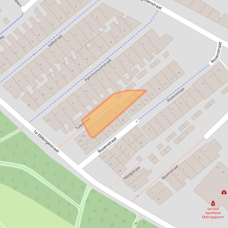 Kaart van postcodegebied 8261KZ.