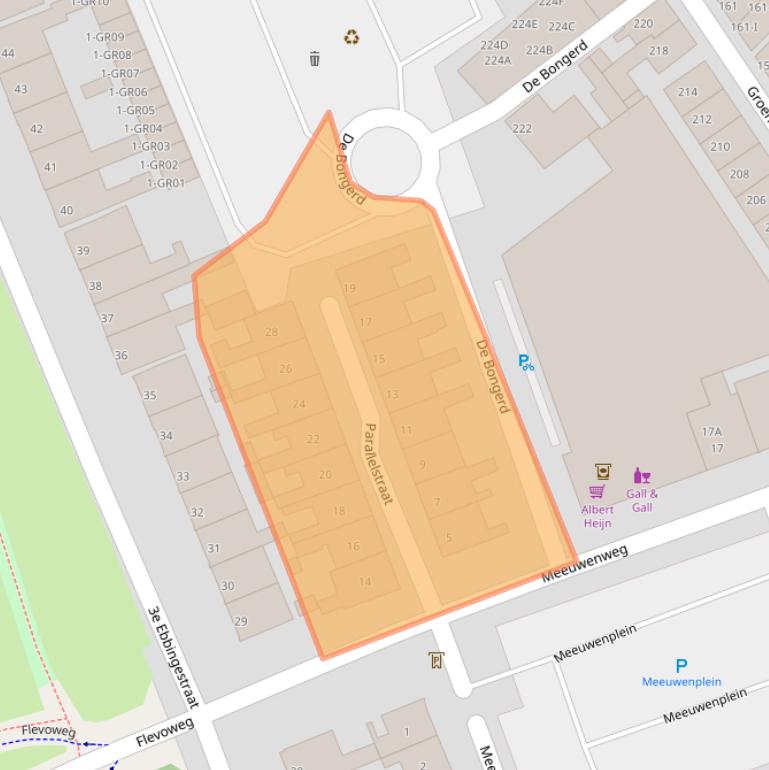 Kaart van postcodegebied 8261VS.
