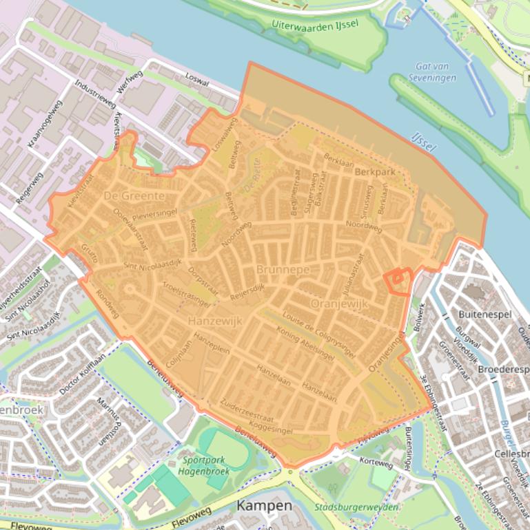 Kaart van postcodegebied 8262.