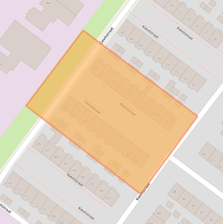 Kaart van postcodegebied 8262AB.