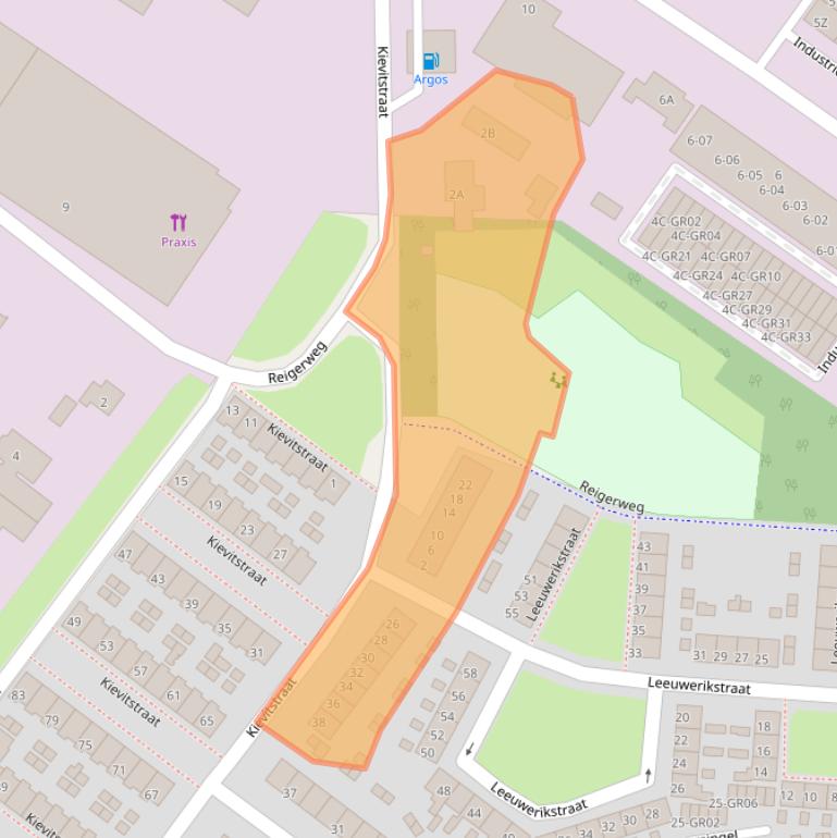 Kaart van postcodegebied 8262AD.