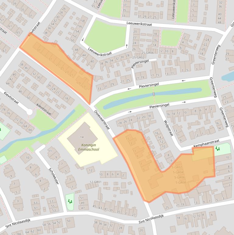 Kaart van postcodegebied 8262AM.