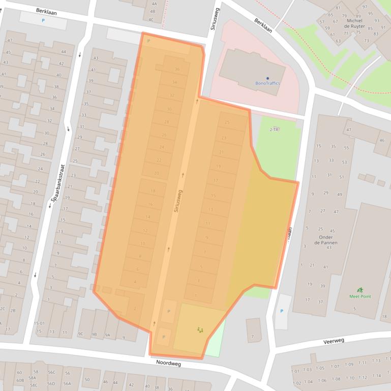 Kaart van postcodegebied 8262BE.