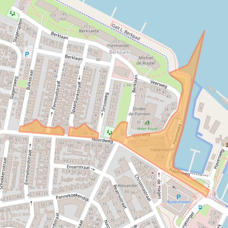 Kaart van postcodegebied 8262BM.