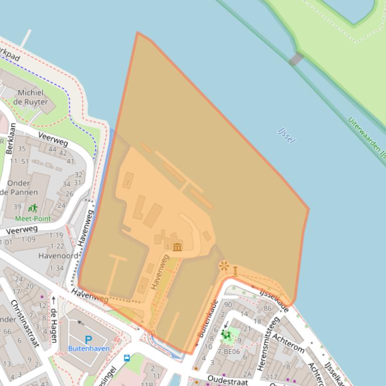 Kaart van postcodegebied 8262BZ.