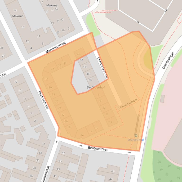 Kaart van postcodegebied 8262ED.