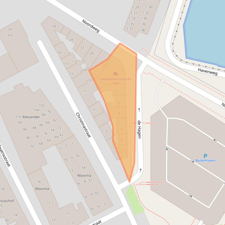 Kaart van postcodegebied 8262EJ.