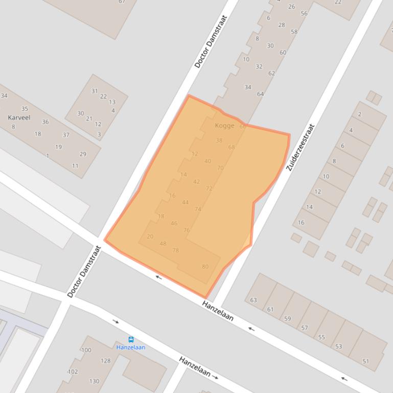 Kaart van postcodegebied 8262GE.