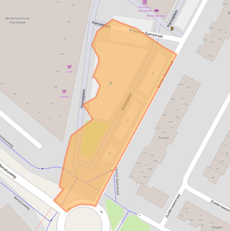 Kaart van postcodegebied 8262GJ.